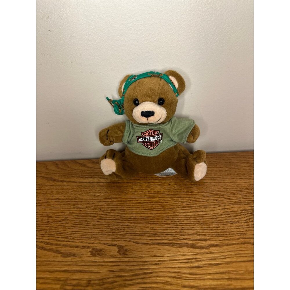 Vintage Harley Davidson Teddy Bear Stuffed Bean Bag Plush 1998 Manifold Max